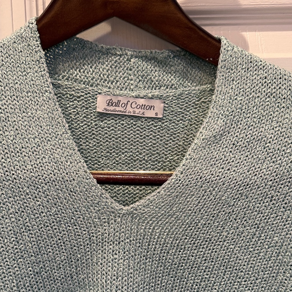 Ball of Cotton Women's V-Neck Sweater - Light Aqua